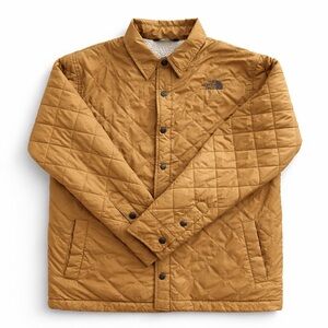 The North Face Mens Quilted Sherpa lined Jacket in mustard brown, size M